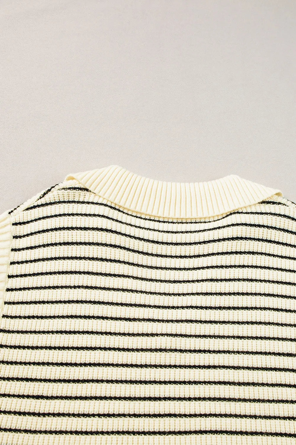 Stripe Turn-Down Johnny Collar Sweater Vest