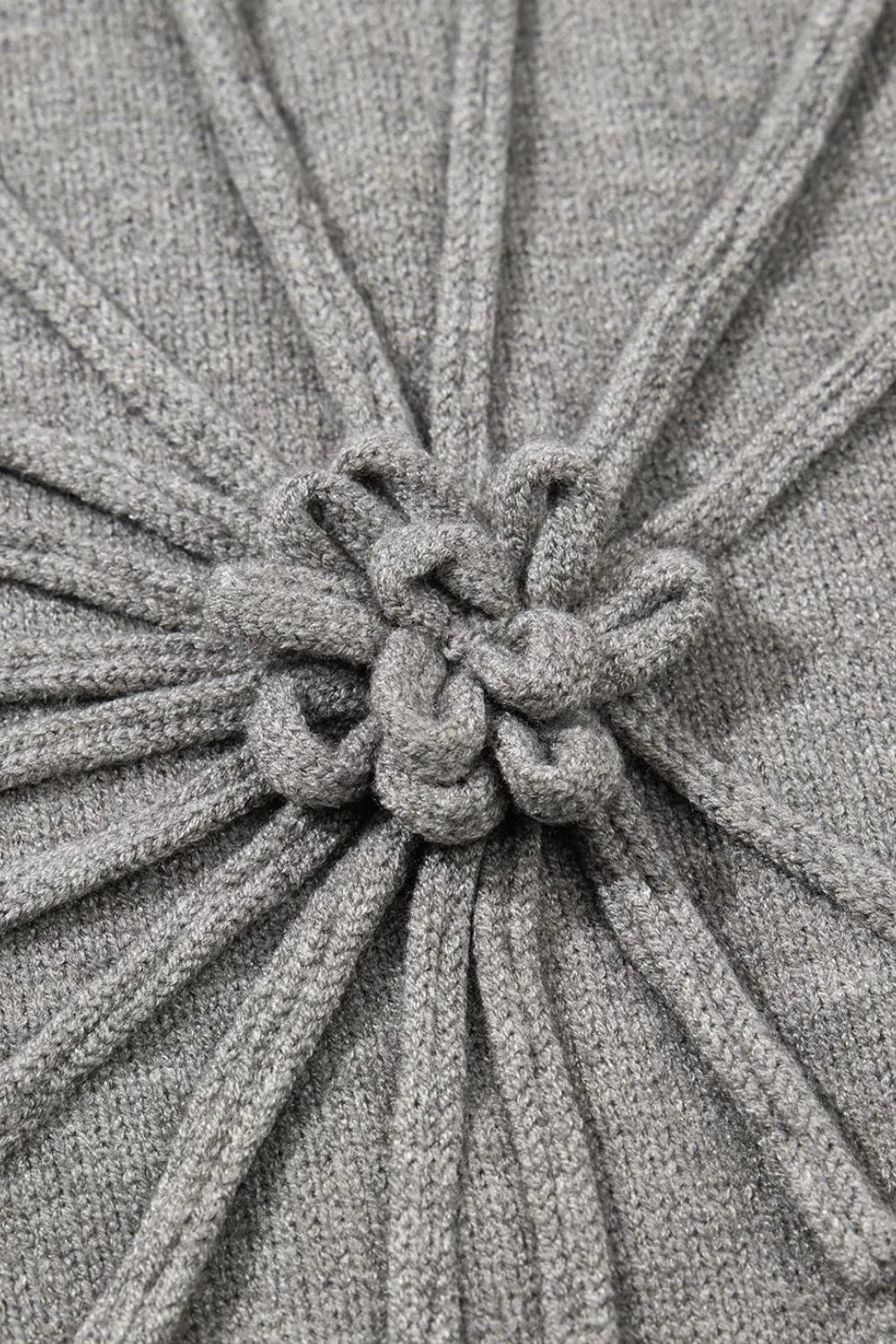 Flower Pattern Ribbed Trim Short Sleeve Boxy Sweater