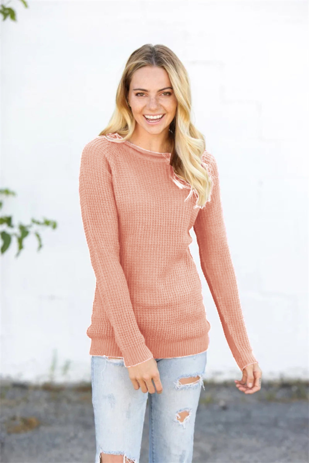 Round Neck Raglan Sleeve Sweater
