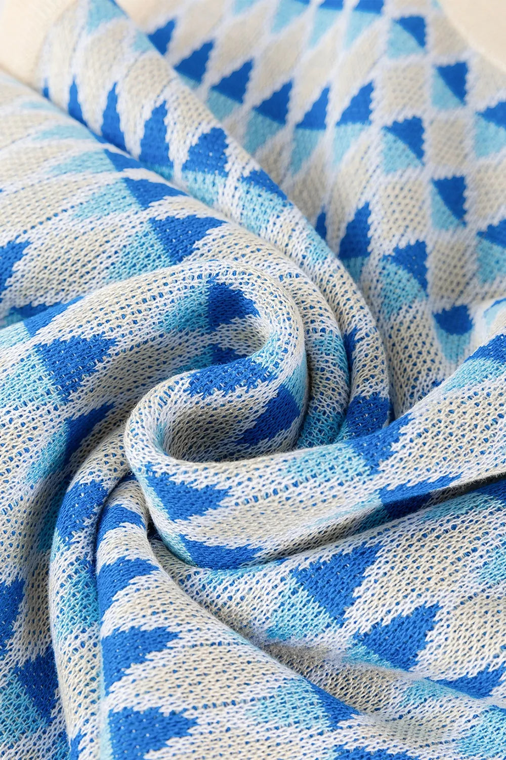 Stripe Geometric Print Round Neck Slim Fit Sweater Vest